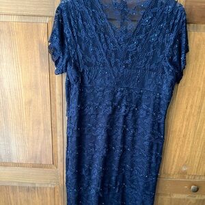 Navy blue sparkly wedding dress